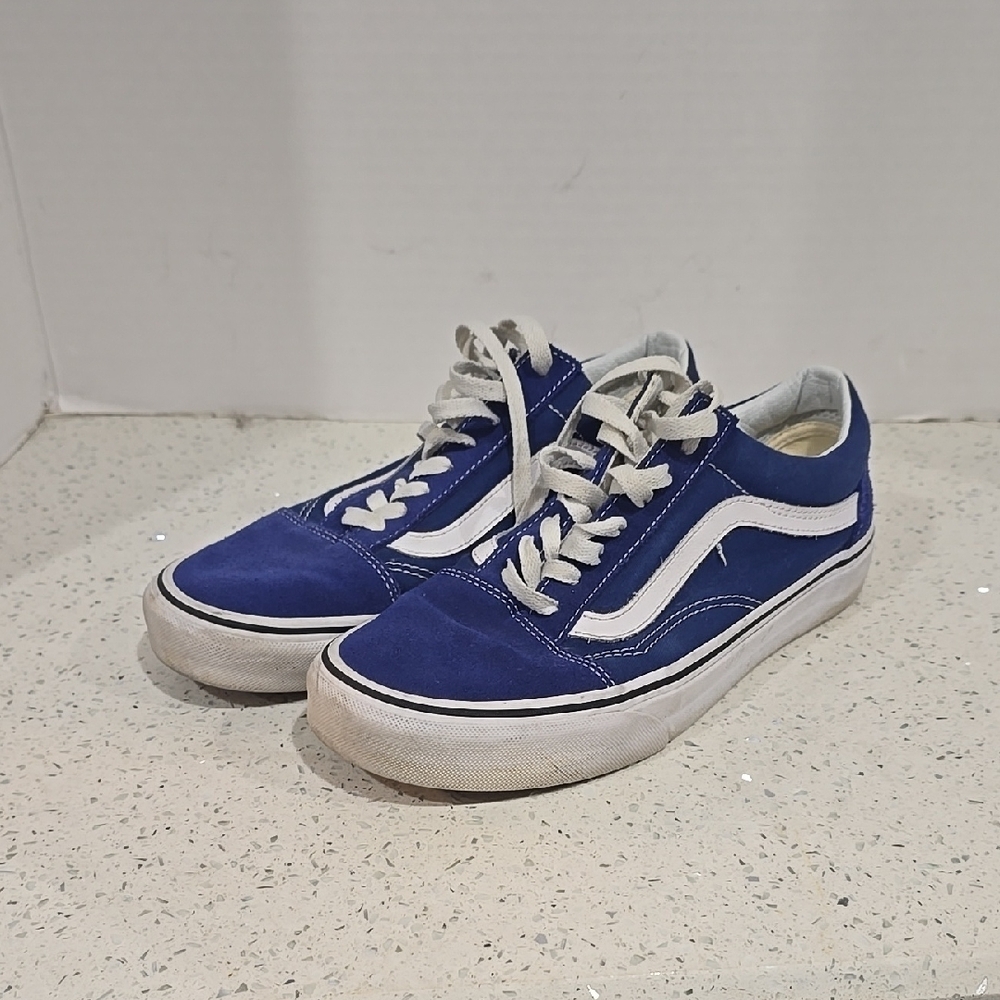 Blue and White Sneakers